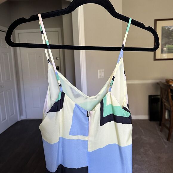 Anthropologie Maeve Yellow Green Geometric Maxi Dress Women's Size XS P Low Back - Picture 11 of 11